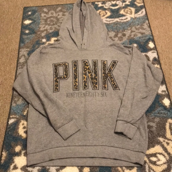 PINK Victoria's Secret Tops - Victoria’s Secret PINK animal print tunic hoodie